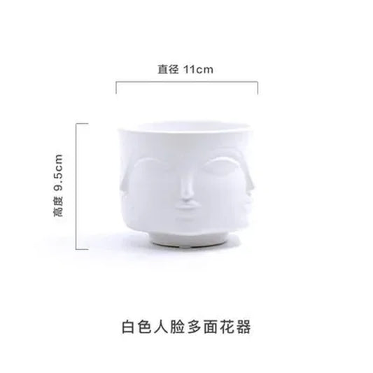 Nordic Art Ceramic Vase Creative Black and White Ceramic Face Vase Decoration Home Decoration Crafts Porcelain Vase Decoration