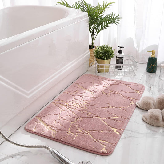 Bathroom Rugs Mat, Bath Rugs Fluffy Soft Non Slip Bath Mat Shower Mats Machine Wash Plush Mats, Bathroom Rug for Bathroom Shower Room (16X24, Pink)