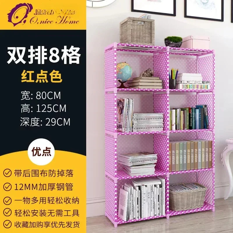 Multilayer Dustproof Wardrobe High Capacity Partition Bookshelf Bedroom Open Simple Assembly Storage Cabinet Bedroom Furniture