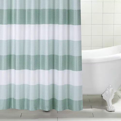 Ombre 72 In. Spa Waffle Weave Fabric Shower Curtain