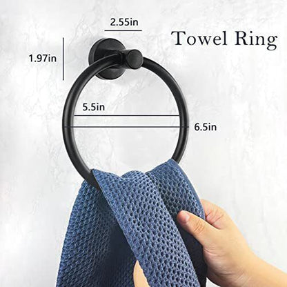 Bathroom Accessory Set, Bathroom Sets Accessories, Matte Black Bathroom