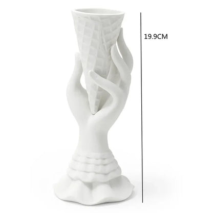 Nordic Art Ceramic Vase Creative Black and White Ceramic Face Vase Decoration Home Decoration Crafts Porcelain Vase Decoration