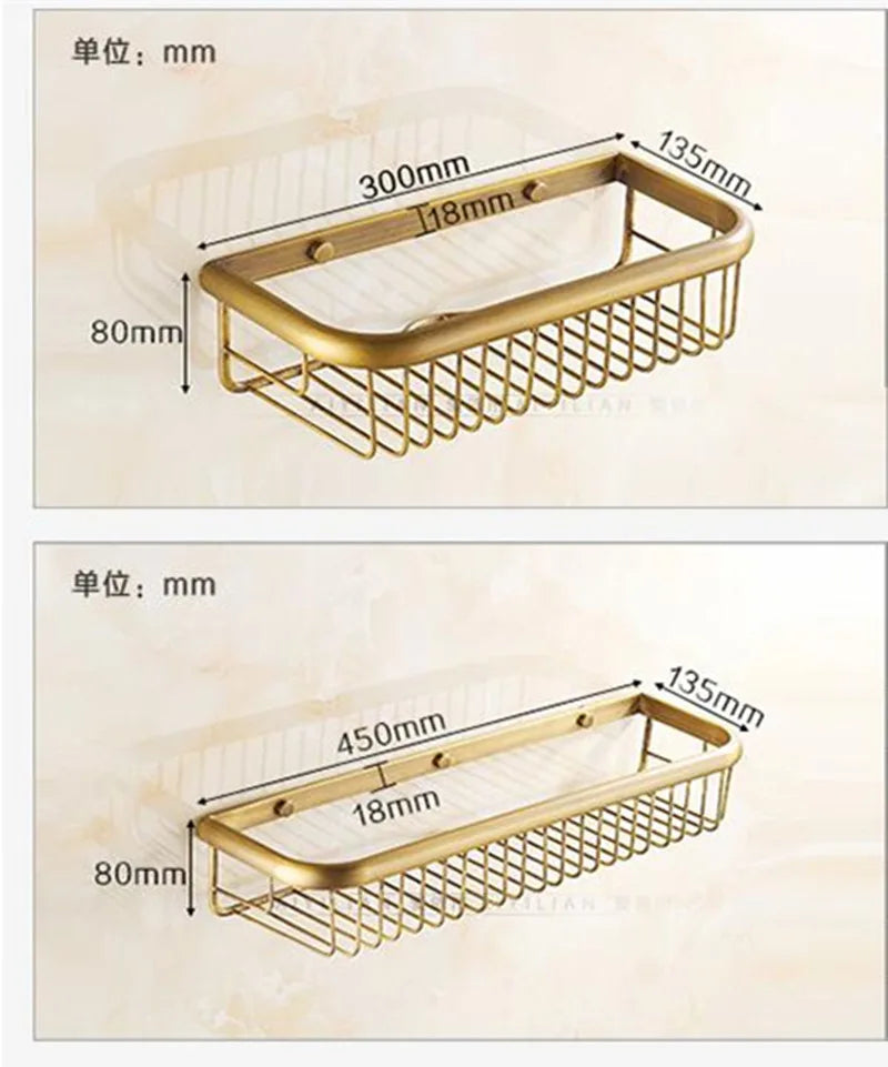 Gold Bathroom Shelf Total Brass Soap Holder 30Cm/45Cm Bathroom Shelves Bathroom Shampoo Holder Basket Bathroom Holder