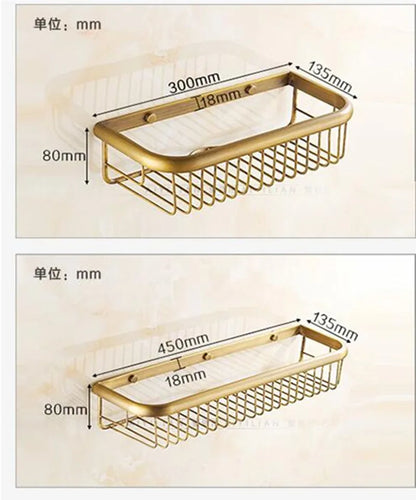 Gold Bathroom Shelf Total Brass Soap Holder 30Cm/45Cm Bathroom Shelves Bathroom Shampoo Holder Basket Bathroom Holder