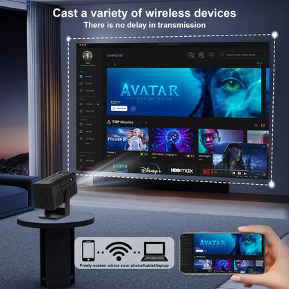 N6 Android Projector Wifi BT 250Ansi Cinema Home Keystone HDMI Proyector 1080P 4K Projector