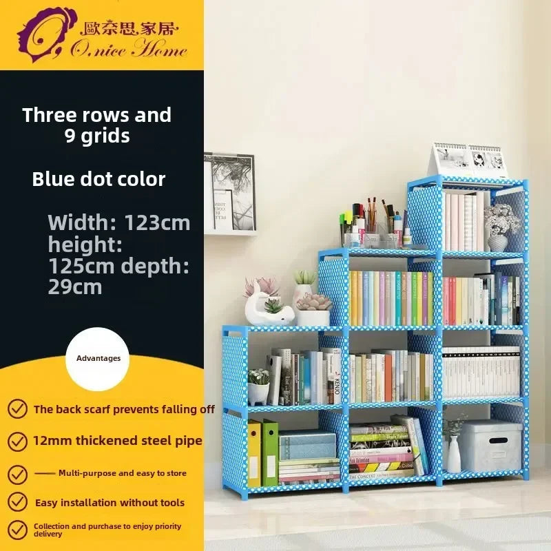 Multilayer Dustproof Wardrobe High Capacity Partition Bookshelf Bedroom Open Simple Assembly Storage Cabinet Bedroom Furniture
