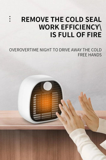 Desktop Electric Space Heater 1000W for Bedroom Office, White