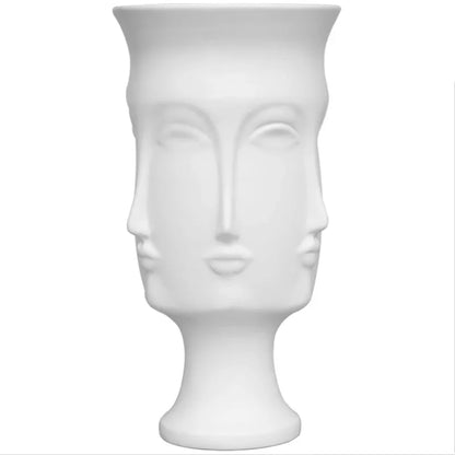 Nordic Art Ceramic Vase Creative Black and White Ceramic Face Vase Decoration Home Decoration Crafts Porcelain Vase Decoration