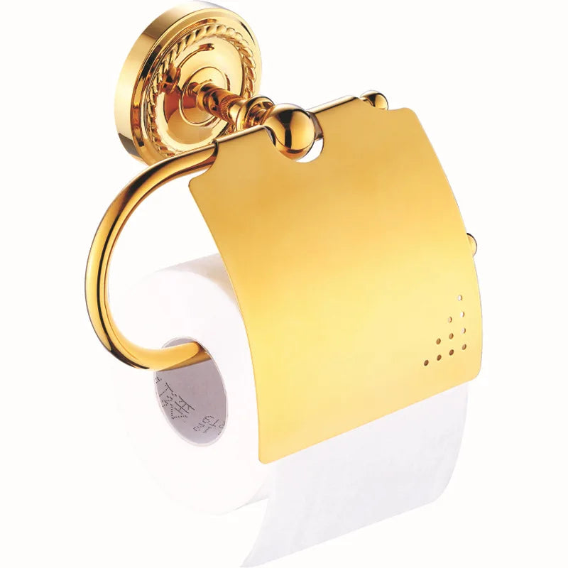 Gold Bathroom Accessories Bath Brass Bathroom Soap Dish Set Toilet Life Bathroom Rack Paper Holder Bathroom Appliance