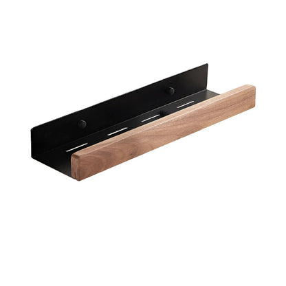 Black Walnut Wood Bathroom Storage Shelf Wall Mounted Toilet Non Perforated Bathroom Storage Rack Bathroom Organizer