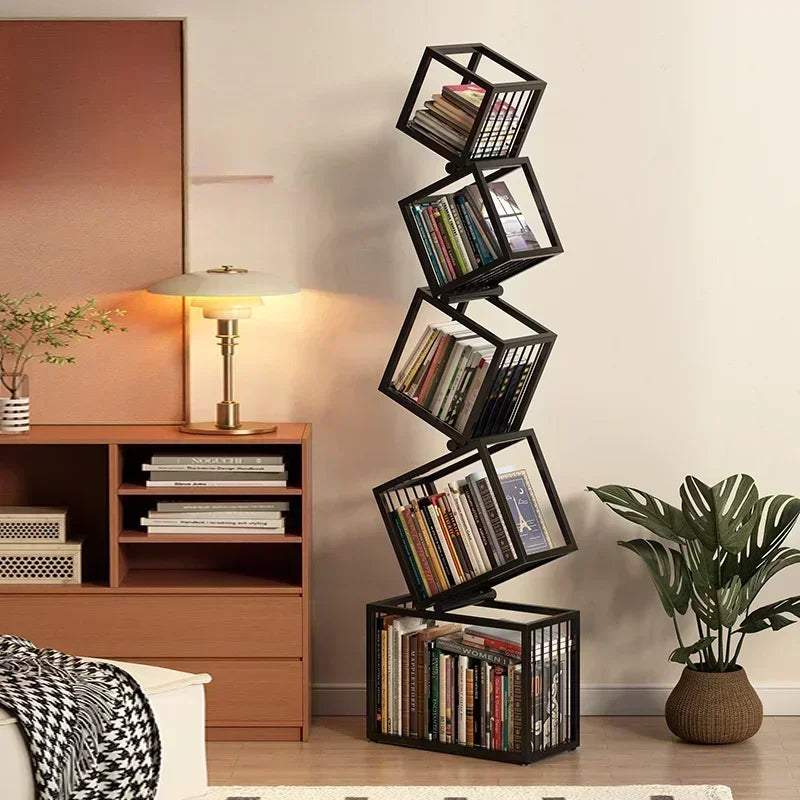 Rotating Bookshelf Storage Book Shelves Magazine Rack Shelf Organizer Aesthetic Children'S Bookcases Estantes Storage Furniture