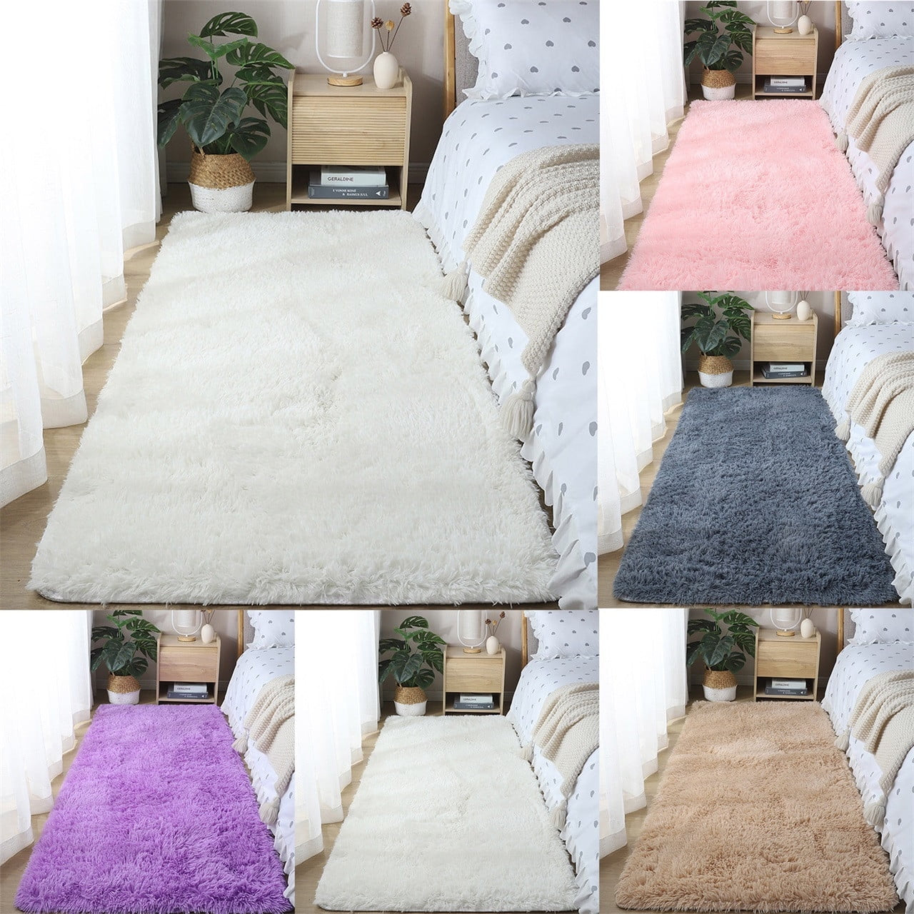 Ultra Soft Shaggy Area Rugs for Bedroom Living Room Plush Carpet Floor Mat Indoor Plush Fluffy Area Rugs for Home Decor,5.2'X2.6'