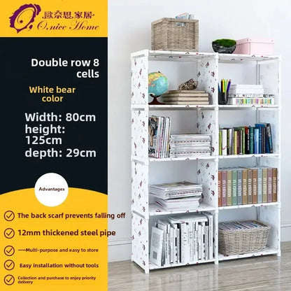Multilayer Dustproof Wardrobe High Capacity Partition Bookshelf Bedroom Open Simple Assembly Storage Cabinet Bedroom Furniture