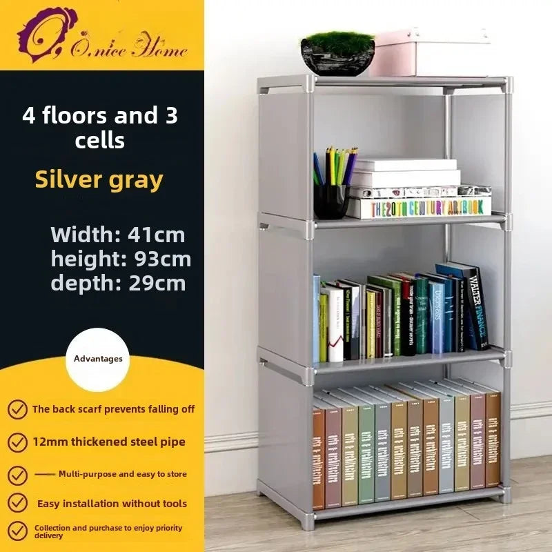 Multilayer Dustproof Wardrobe High Capacity Partition Bookshelf Bedroom Open Simple Assembly Storage Cabinet Bedroom Furniture