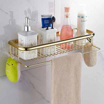 Gold Bathroom Shelf Total Brass Soap Holder 30Cm/45Cm Bathroom Shelves Bathroom Shampoo Holder Basket Bathroom Holder