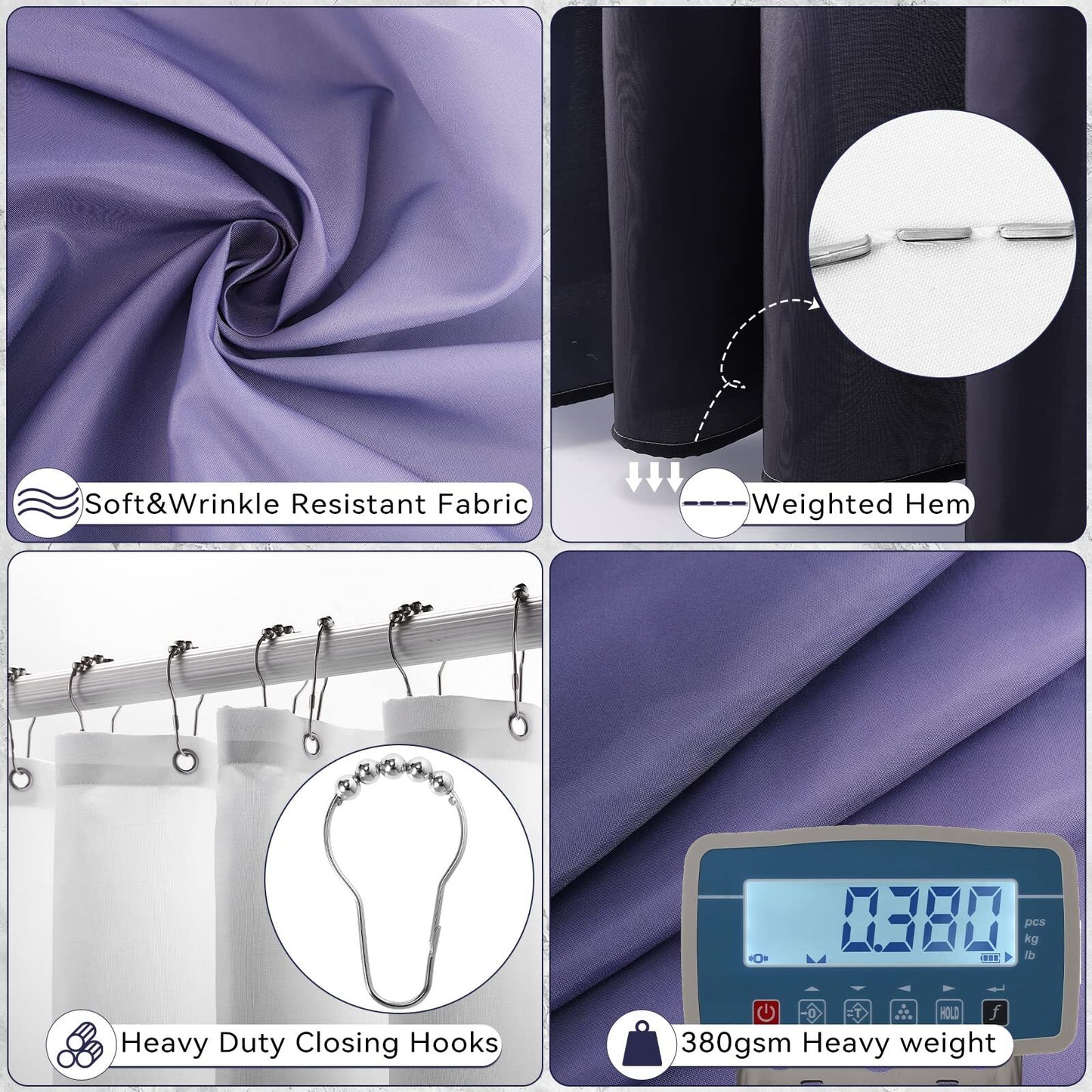 24PC Navy Blue Bathroom Set with Shower Curtain and Rugs, Blue Bathroom Sets ...