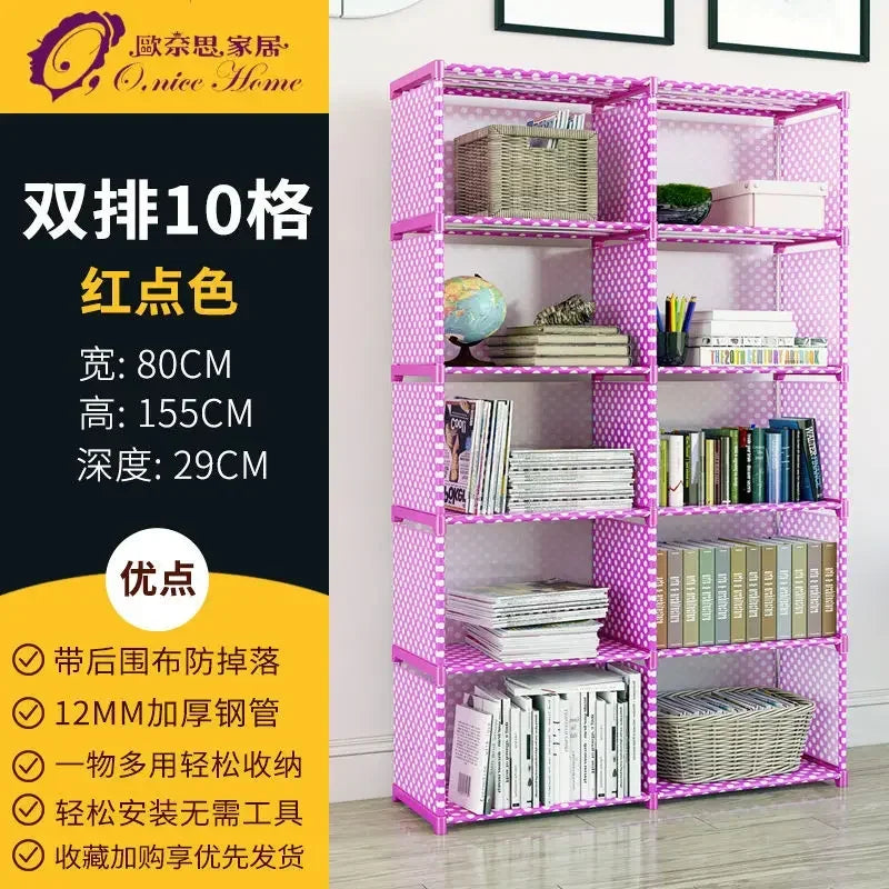 Multilayer Dustproof Wardrobe High Capacity Partition Bookshelf Bedroom Open Simple Assembly Storage Cabinet Bedroom Furniture