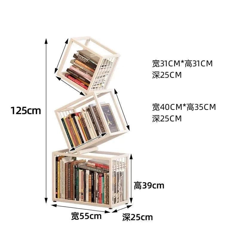 Rotating Bookshelf Storage Book Shelves Magazine Rack Shelf Organizer Aesthetic Children'S Bookcases Estantes Storage Furniture