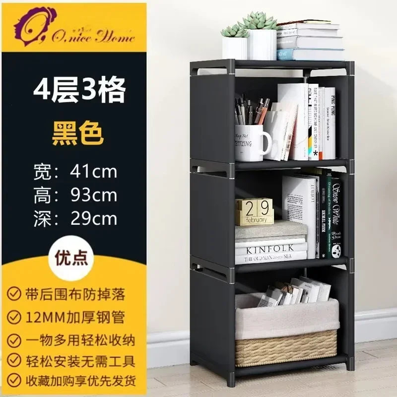 Multilayer Dustproof Wardrobe High Capacity Partition Bookshelf Bedroom Open Simple Assembly Storage Cabinet Bedroom Furniture