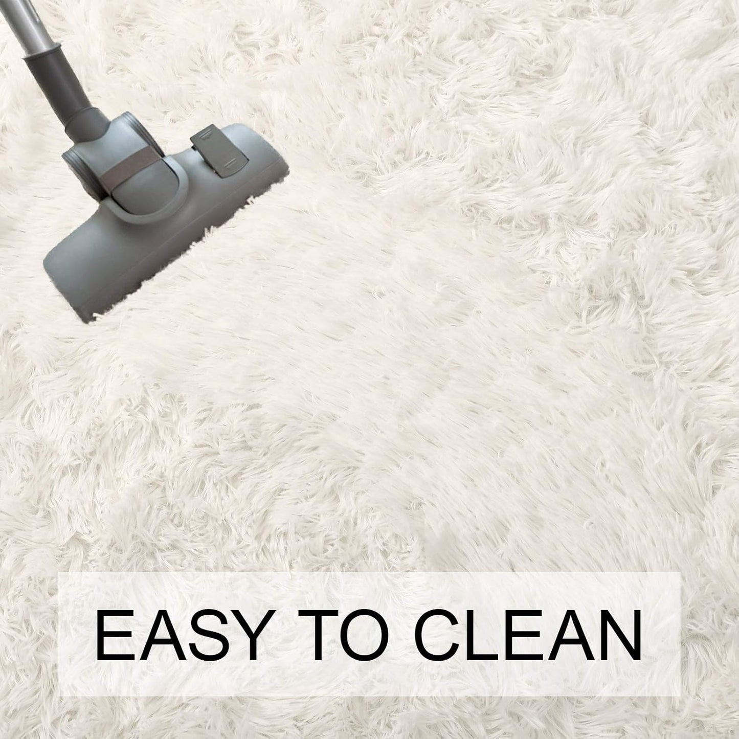 Ultra Soft Washable Shaggy Rug - Non-Slip Oval Carpet for Nursery, Kids Bedroom & Home Decor (2.6X5.3Ft Creamy) | Plush Fluffy Floor Mat for Cozy Living Spaces