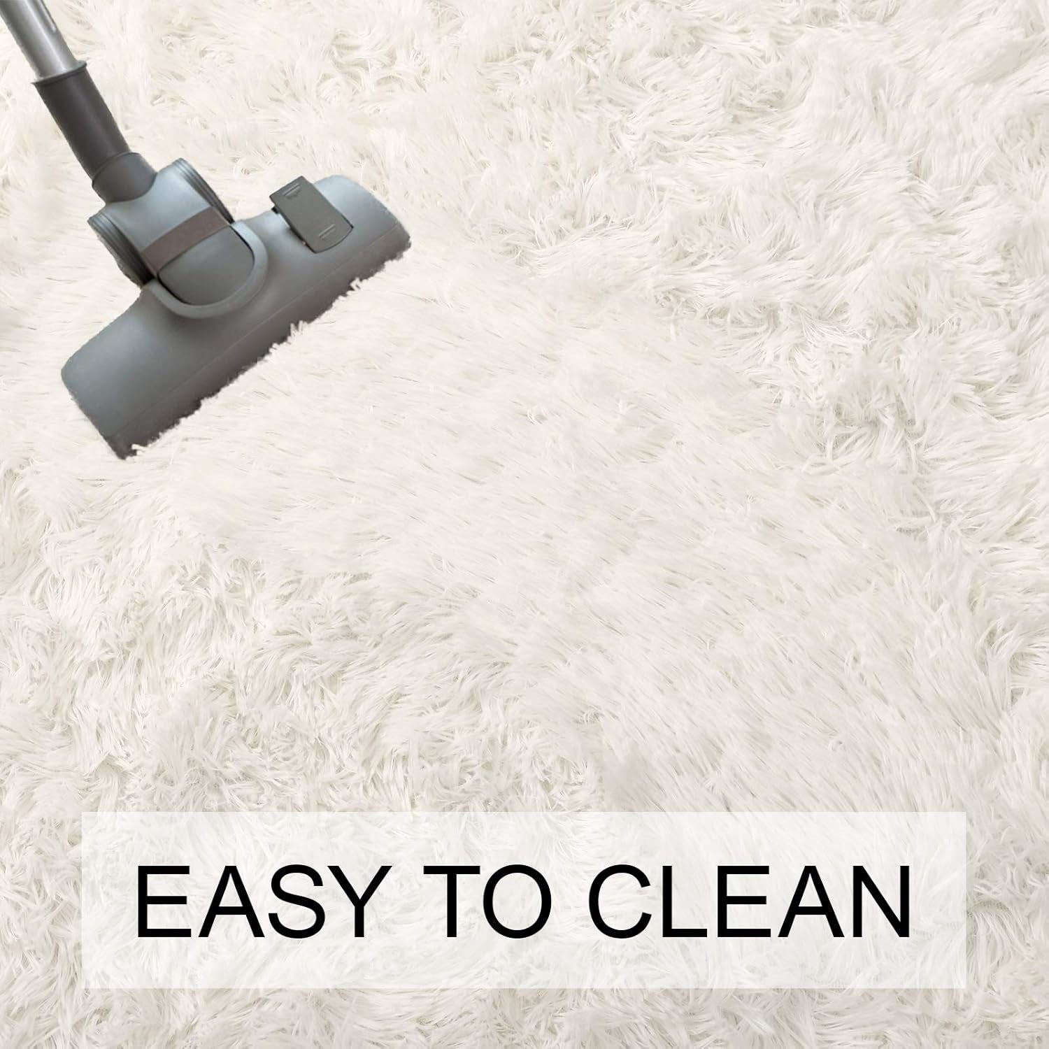 Ultra Soft Washable Shaggy Rug - Non-Slip Oval Carpet for Nursery, Kids Bedroom & Home Decor (2.6X5.3Ft Creamy) | Plush Fluffy Floor Mat for Cozy Living Spaces