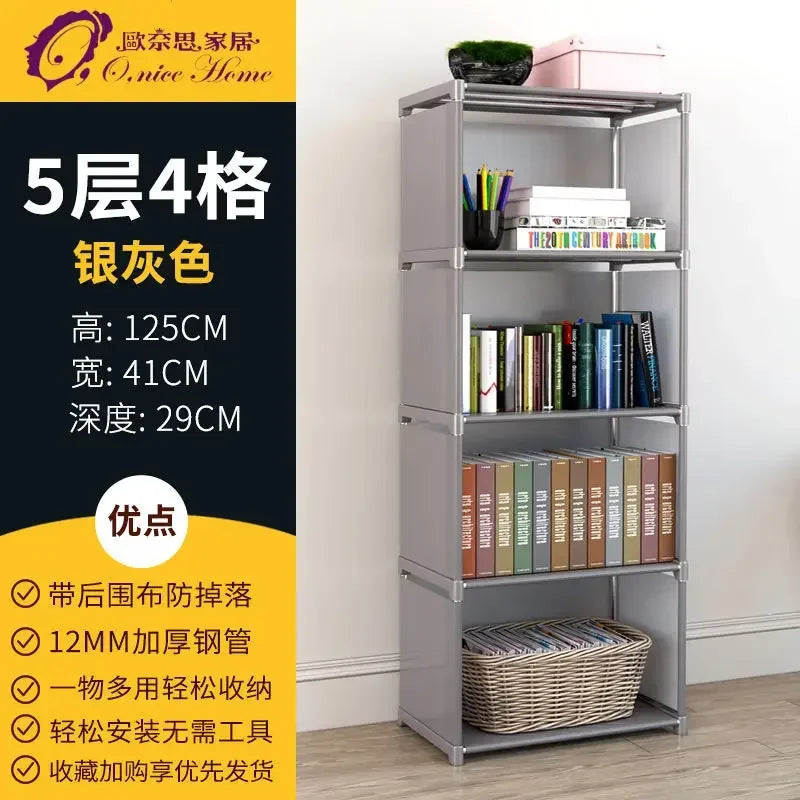 Multilayer Dustproof Wardrobe High Capacity Partition Bookshelf Bedroom Open Simple Assembly Storage Cabinet Bedroom Furniture