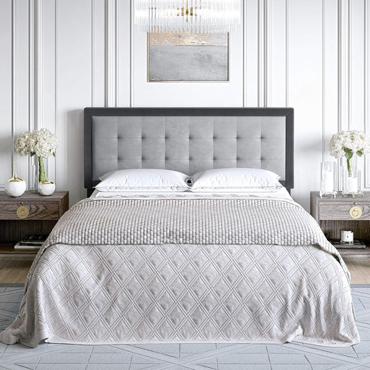 Zoe Upholstered, King, Grey/Charcoal