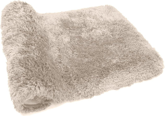 Bathroom Rugs 24" W X 36" L, Bath Mat for Bathroom, Bedroom, Laundry Room & Kitchen, Non-Slip Rubber Latex Backing, Extra Soft and Absorbent Microfiber Carpet, Machine Washable Rug, Beige