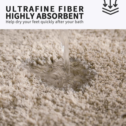 Bathroom Rugs 24" W X 36" L, Bath Mat for Bathroom, Bedroom, Laundry Room & Kitchen, Non-Slip Rubber Latex Backing, Extra Soft and Absorbent Microfiber Carpet, Machine Washable Rug, Beige