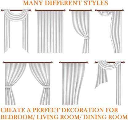 Luxury Sheer Curtains, Window Treatment Curtain Panels with Rod Pocket for Kitchen, Bedroom and Living Room (40 X 84 Inches Long, Set of 2)