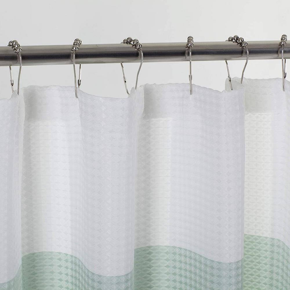 Ombre 72 In. Spa Waffle Weave Fabric Shower Curtain