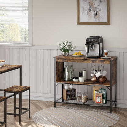 Kitchen Island with Storage Coffee Bar Shelf with Worktop Table Buffet Cabinet Station with Open Shelves Industrial Concole