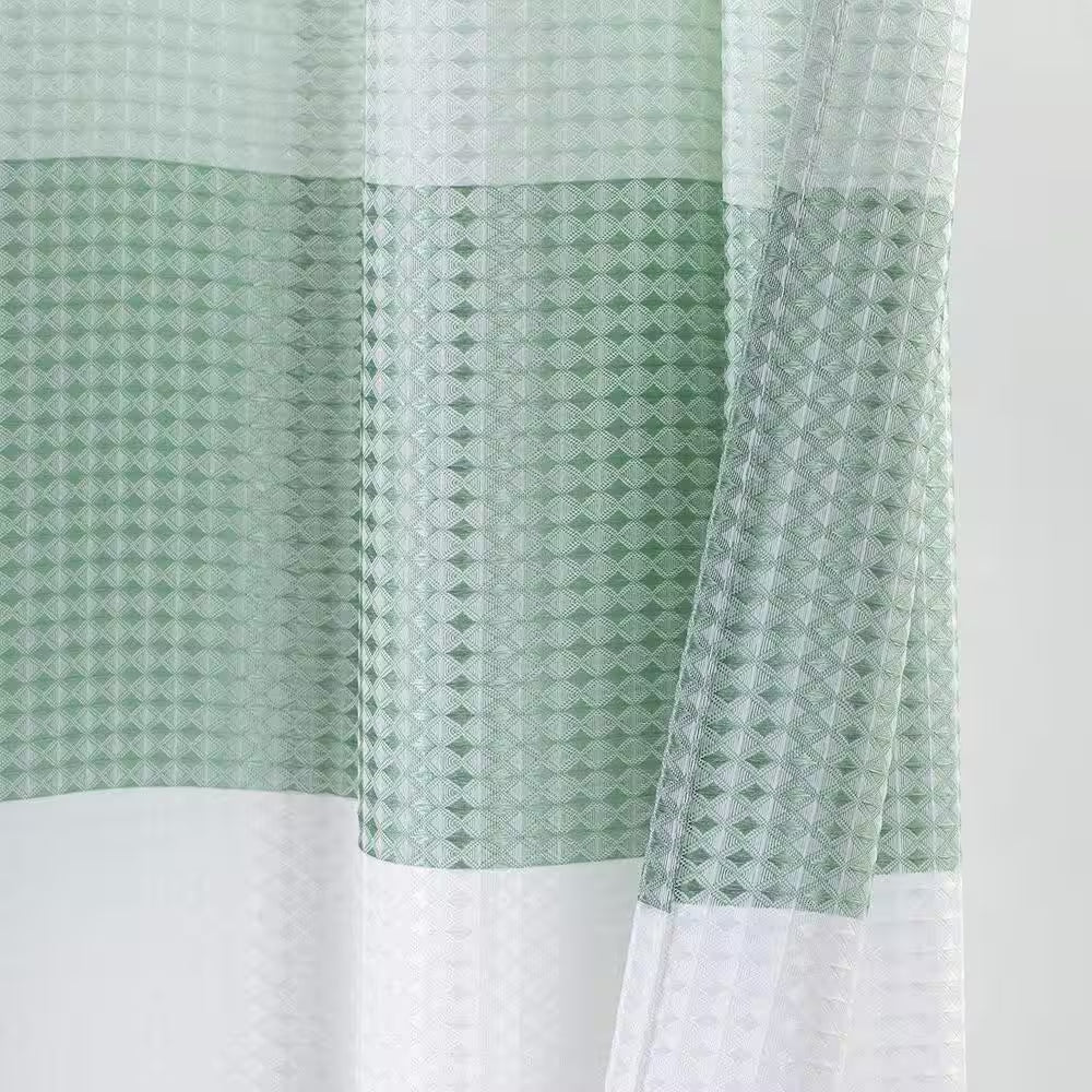 Ombre 72 In. Spa Waffle Weave Fabric Shower Curtain