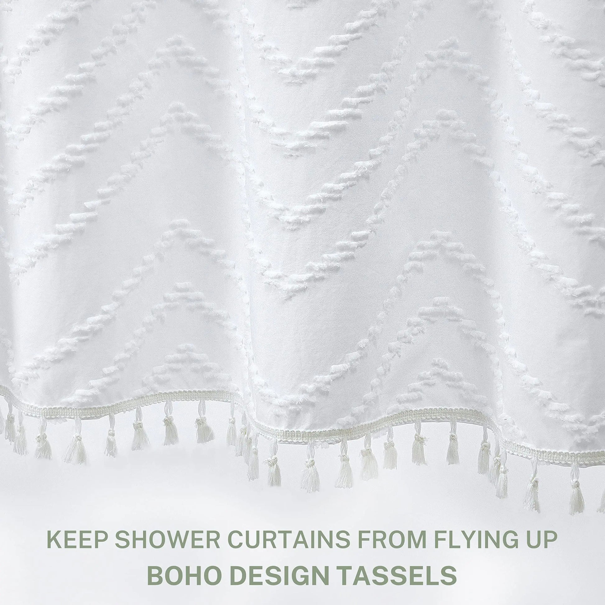 1Pc Boho Shower Curtain Tassel Woven Fabric Waterproof Bathroom Curtains with Hooks Modern Bathtub Curtain Bathroom Accessories