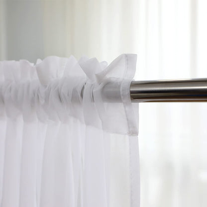 Cortinas Transparentes Blancas 84 Pulgadas De Largo 2 Paneles Bolsillo De Vara