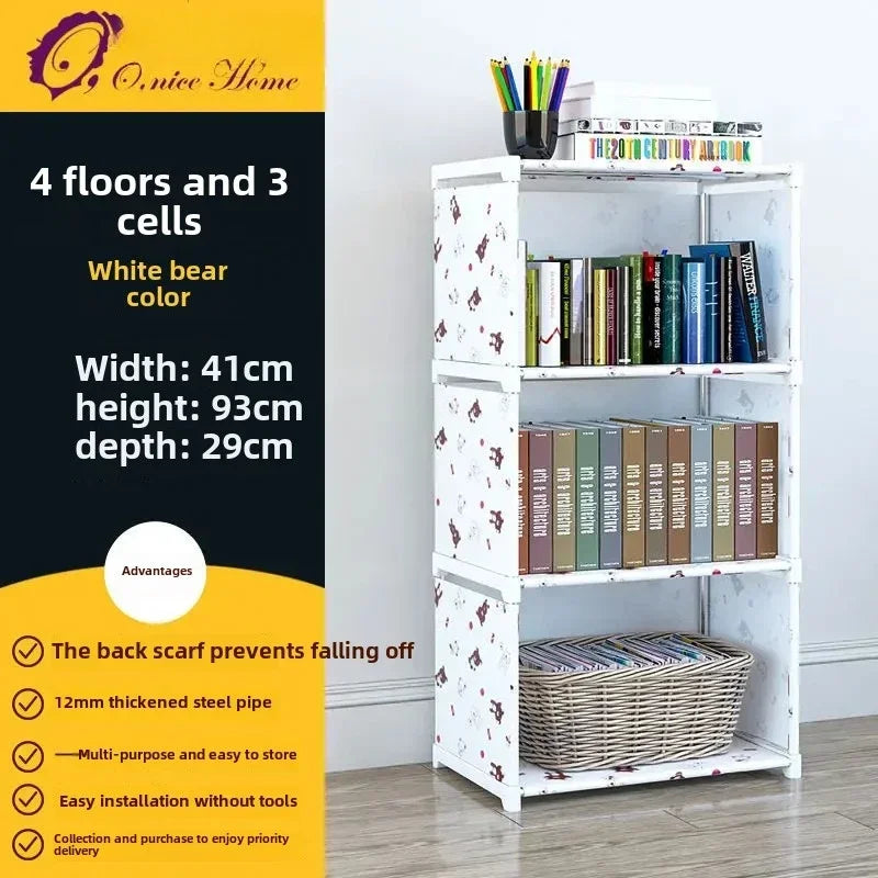 Multilayer Dustproof Wardrobe High Capacity Partition Bookshelf Bedroom Open Simple Assembly Storage Cabinet Bedroom Furniture