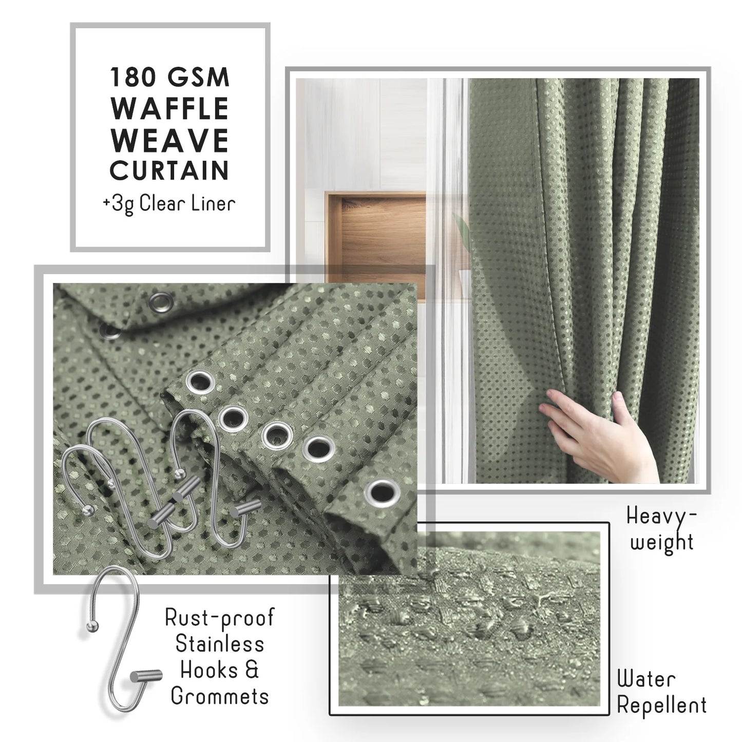 22 Piece Bamboo Bathroom Sets, Sage Green Bathroom Accessories Set for Minimalistic Bathroom Décor