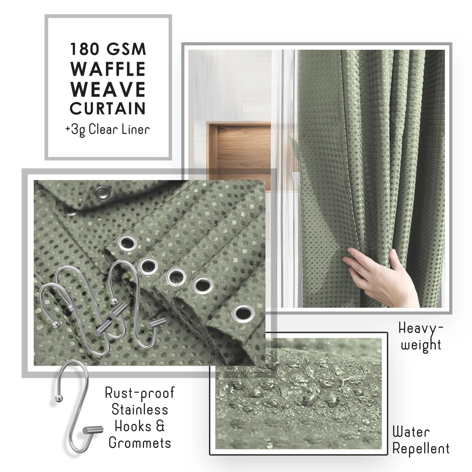 22 Piece Bamboo Bathroom Sets, Sage Green Bathroom Accessories Set for Minimalistic Bathroom Décor