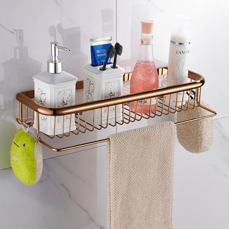 Gold Bathroom Shelf Total Brass Soap Holder 30Cm/45Cm Bathroom Shelves Bathroom Shampoo Holder Basket Bathroom Holder