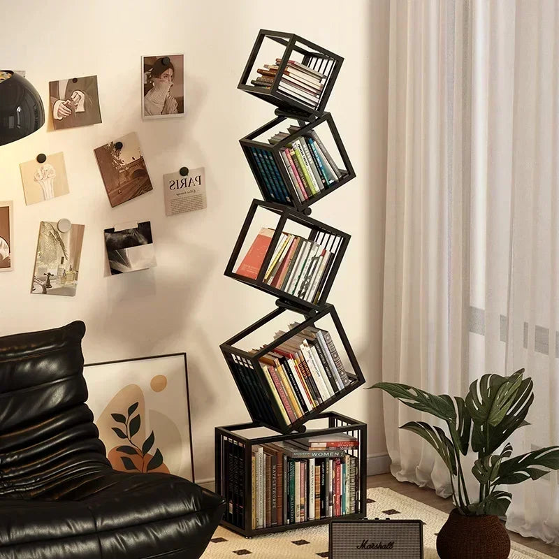 Rotating Bookshelf Storage Book Shelves Magazine Rack Shelf Organizer Aesthetic Children'S Bookcases Estantes Storage Furniture
