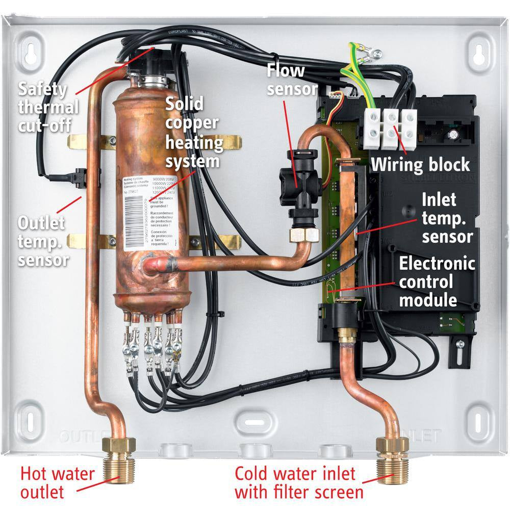 Tempra 12 Trend Self-Modulating 12 Kw 2.34 GPM Residential Electric Tankless Water Heater