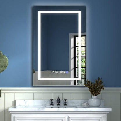 LED Bathroom Vanity Mirror, 32 X 24 Inch, anti Fog, Night Light, Time,Temperature,Dimmable,Color Temper 3000K-6400K,90+ Cri,Vertical Wall Mounted Only (24X36)