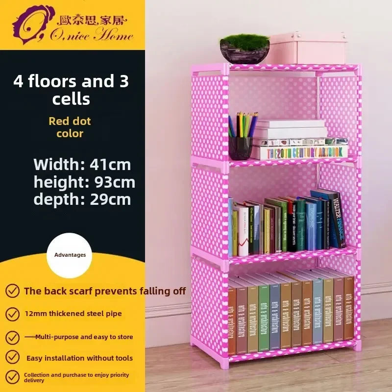 Multilayer Dustproof Wardrobe High Capacity Partition Bookshelf Bedroom Open Simple Assembly Storage Cabinet Bedroom Furniture