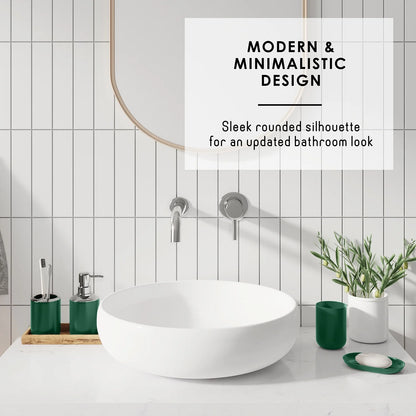 20 Piece Bathroom Accessories Set, Hunter Green Bathroom Decor Set