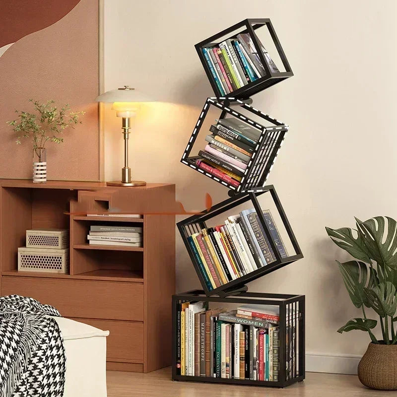 Rotating Bookshelf Storage Book Shelves Magazine Rack Shelf Organizer Aesthetic Children'S Bookcases Estantes Storage Furniture