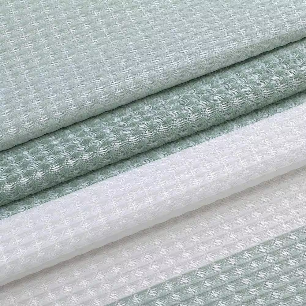 Ombre 72 In. Spa Waffle Weave Fabric Shower Curtain