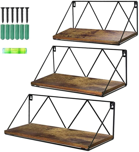Estantes De Pared Flotantes Juego De 3 Estantes Flotantes De Madera De Rusticas