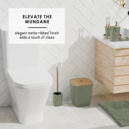 22 Piece Bamboo Bathroom Sets, Sage Green Bathroom Accessories Set for Minimalistic Bathroom Décor