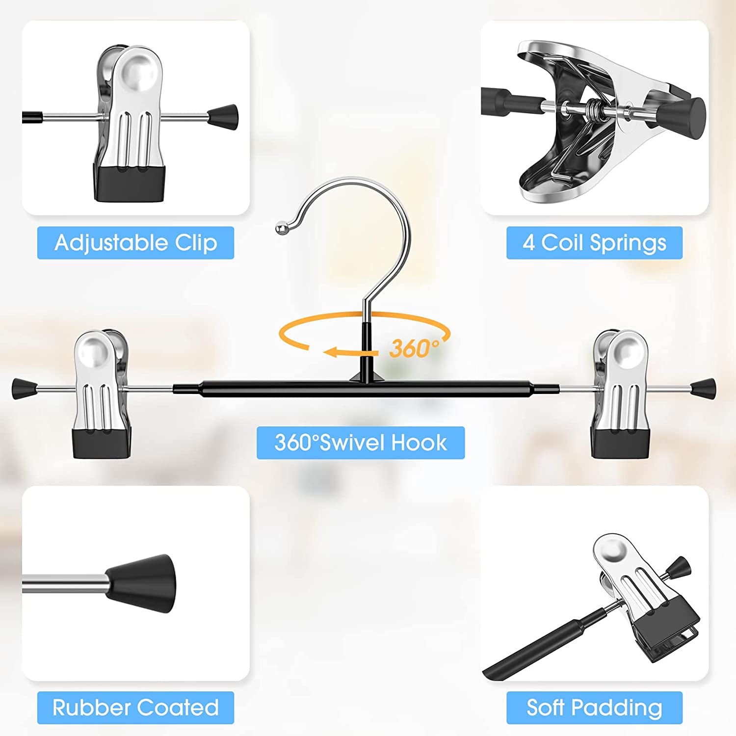 Perchas Para Faldas Clips Perchas Faldas Ajustables Para Mujeres Organizadores