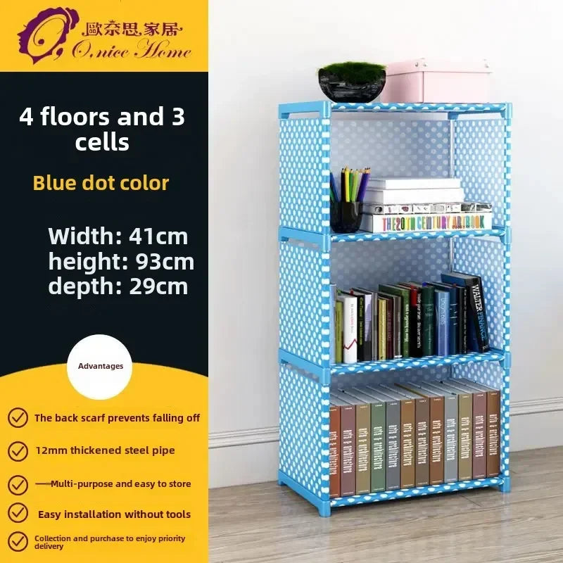 Multilayer Dustproof Wardrobe High Capacity Partition Bookshelf Bedroom Open Simple Assembly Storage Cabinet Bedroom Furniture